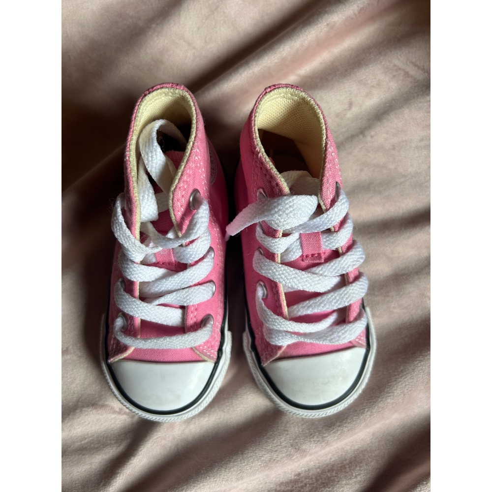 Converse Chuck Taylor All Star Infant Pink High Top Sneakers 7J234 Size 5C